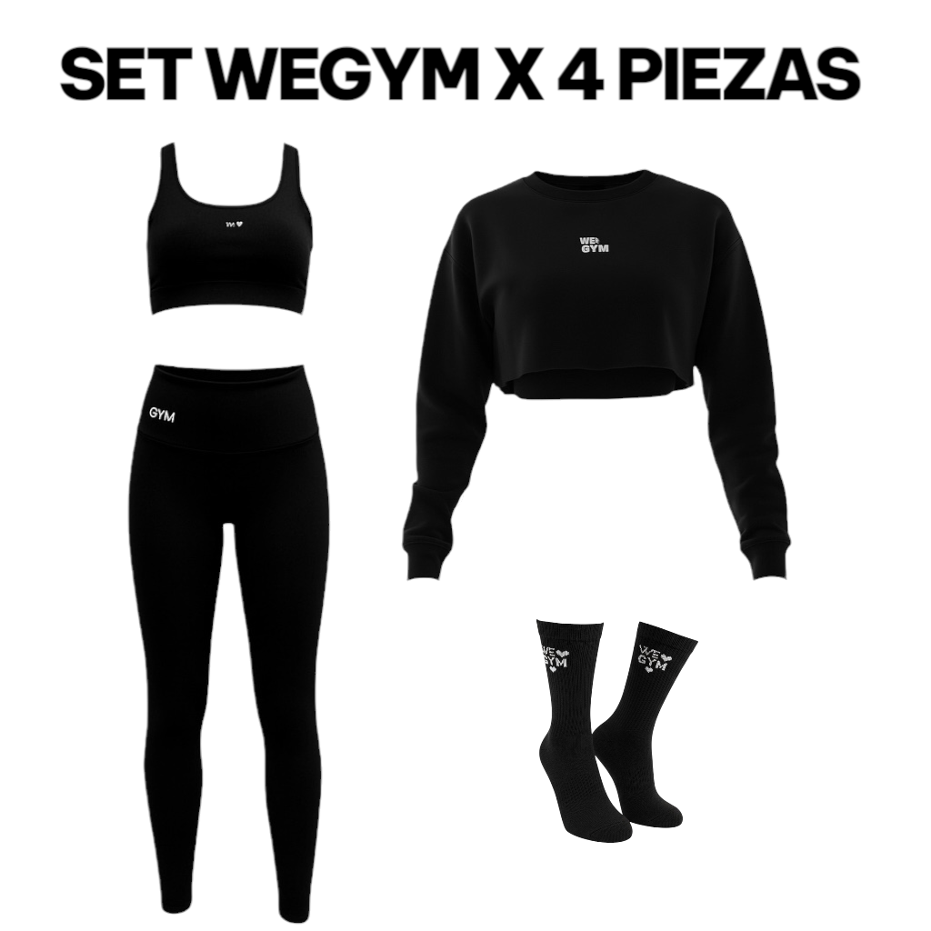 SET WEGYM + HOODIE (set 4 piezas)  BLACK